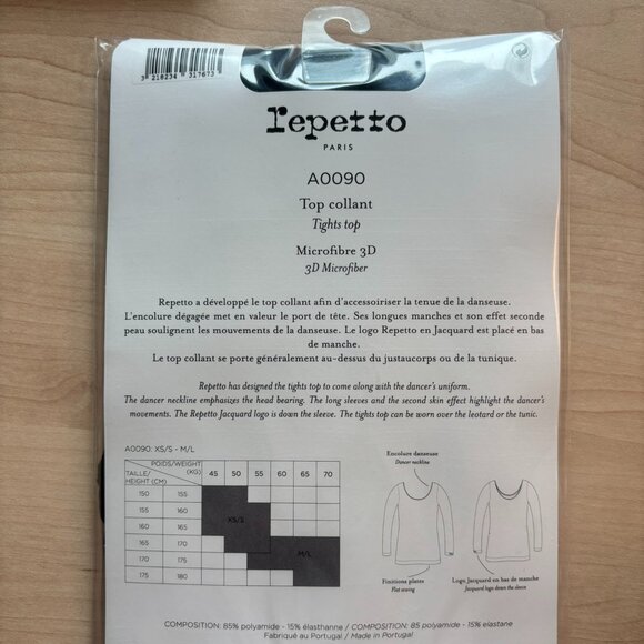 NWT Repetto - Tights top Black - M/L 40/42FR (A0090-410-XS/S) - Picture 6 of 7